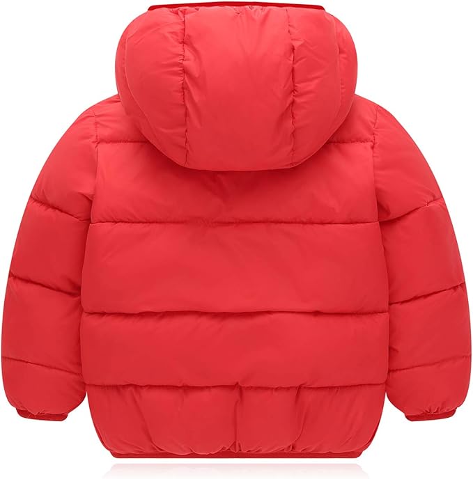 Happy Cherry Kids Boy's Girls Winter Coat Fleece Lined Thick Down Coats Puffy Jackets with Hood