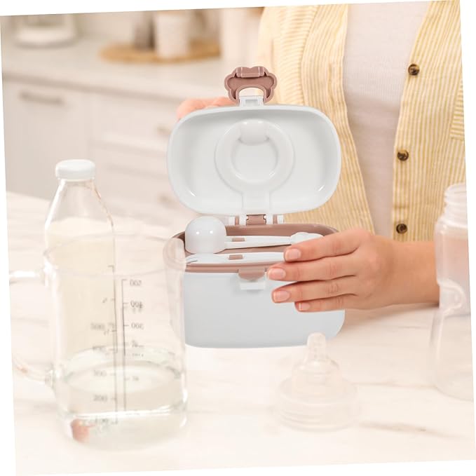 Portable Cartoon Formula Dispenser Container for Travel Sealed Food Jar Scoop Compact Powder Holder for Go Use for Busy Parents