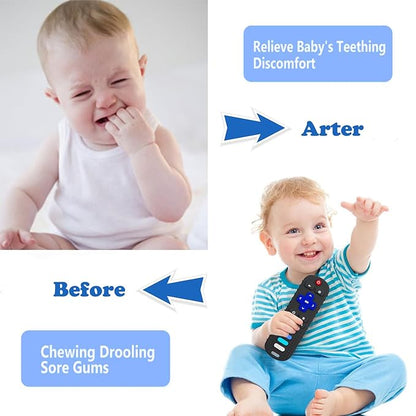 Baby Teething Toys, Silicone Teethers for Babies, Cute Remote Control Shape Teething Toys, Chew Toys for Boys and Girls Teether Early Educational Sensory Toy
