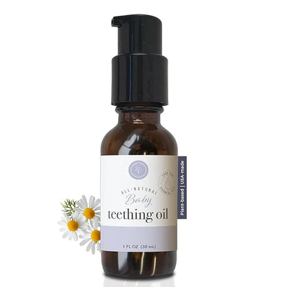 Rowe Casa Organics Baby Teething Oil, Natural Baby Teething Relief with Chamomile and Copaiba, Naturally Relieving and Soothing to Help Ease Discomfort, 1 Fl Oz
