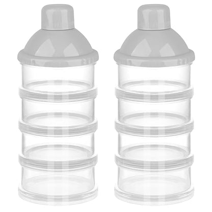 Accmor Formula Dispenser On The Go, 4 Compartments Stackable Formula Container for Travel, Baby Milk Powder Kids Snack Container, BPA Free ﻿