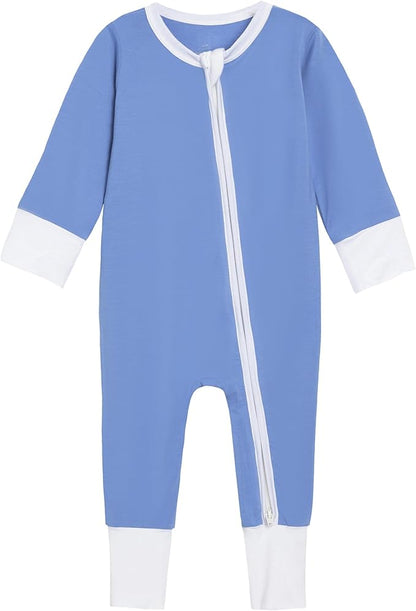 Baby Zippered Rompers Newborn Pajamas Sleepers Long Sleeve Jumpsuits Infant Zipper Romper-Viscose from Bamboo