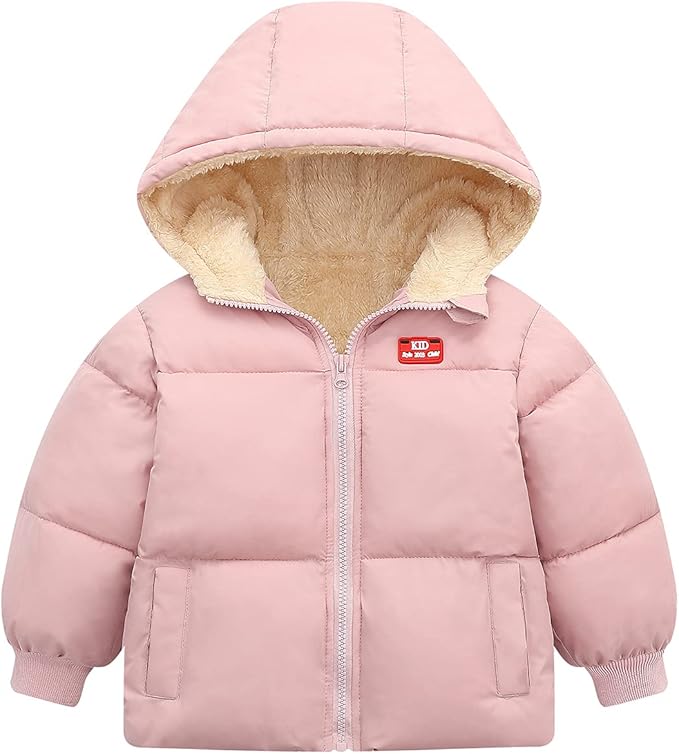 Baby Girl Winter Fleece Coat Toddler Boy With Hood Puffer Jacket Down Outerwear