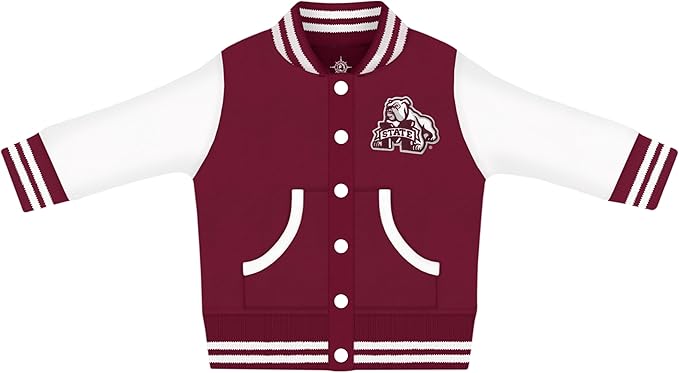 Creative Knitwear College Baby Varsity Jacket Lightweight - Team Logo, Multiple Colors, Unisex, (0 Months - 4T)