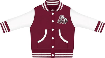 Creative Knitwear College Baby Varsity Jacket Lightweight - Team Logo, Multiple Colors, Unisex, (0 Months - 4T)