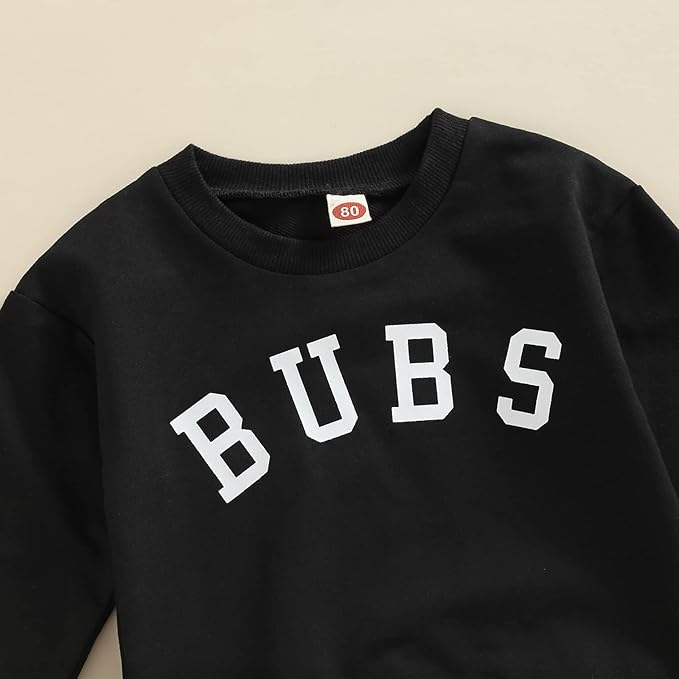 Murnouche Toddler Baby Boy Fall Winter Outfits Letter Crewneck Sweatshirt Casual Pants 2Pcs Clothes Set