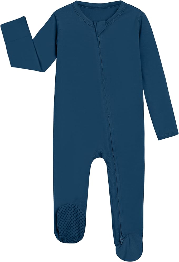 Baby Footie Romper Pajamas Unisex Newborn Infant Pjs Soft Rompers Viscose from Bamboo Sleepwear