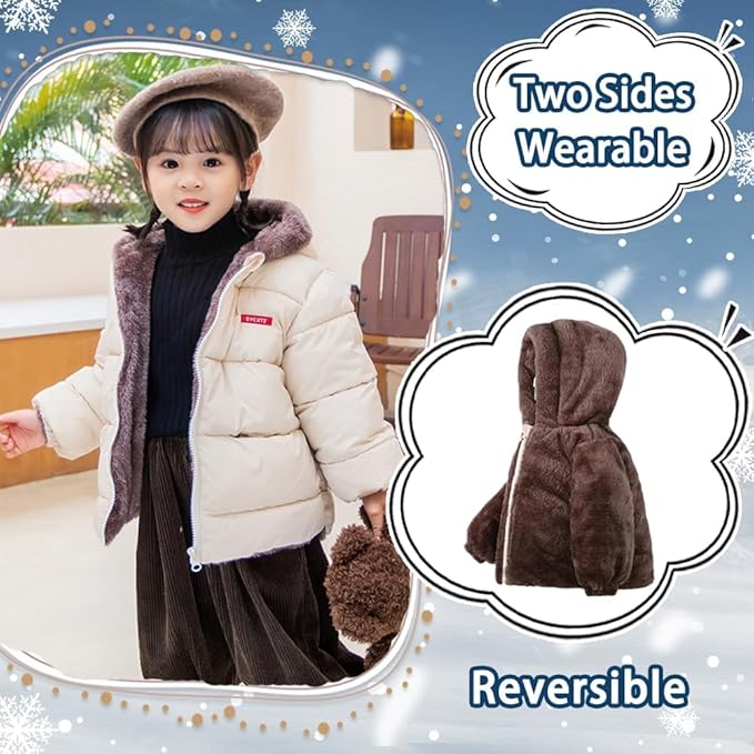 Fairy Baby Infant Baby Winter Coat Cute Teddy Bear Hooded Jacket Warm Fleece Outerwear Windproof Toddler Boys Girl 6M-4T
