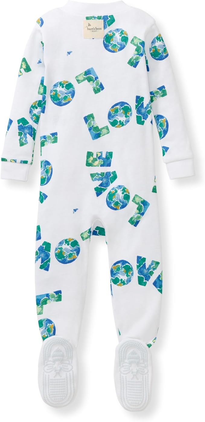 Burt's Bees Baby baby-boys Sleeper Pjs, 100% Organic Cotton, One-piece Footie, Zip Up Jumpsuit, Snug Fit Pajamas