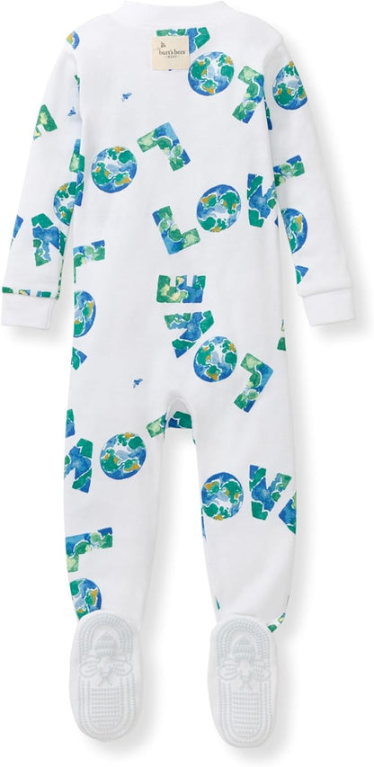 Burt's Bees Baby baby-boys Sleeper Pjs, 100% Organic Cotton, One-piece Footie, Zip Up Jumpsuit, Snug Fit Pajamas