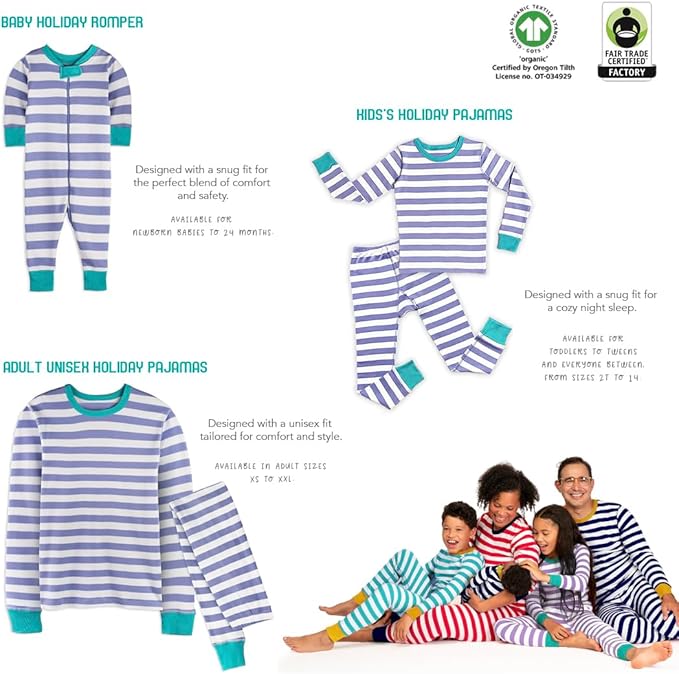 Mightly Boys and Girls' Pajamas | 100% Organic Cotton Soft, Elastic and Comfortable Footless Pajama Set for Toddlers & Kids