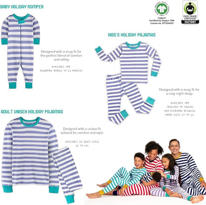 Mightly Boys and Girls' Pajamas | 100% Organic Cotton Soft, Elastic and Comfortable Footless Pajama Set for Toddlers & Kids