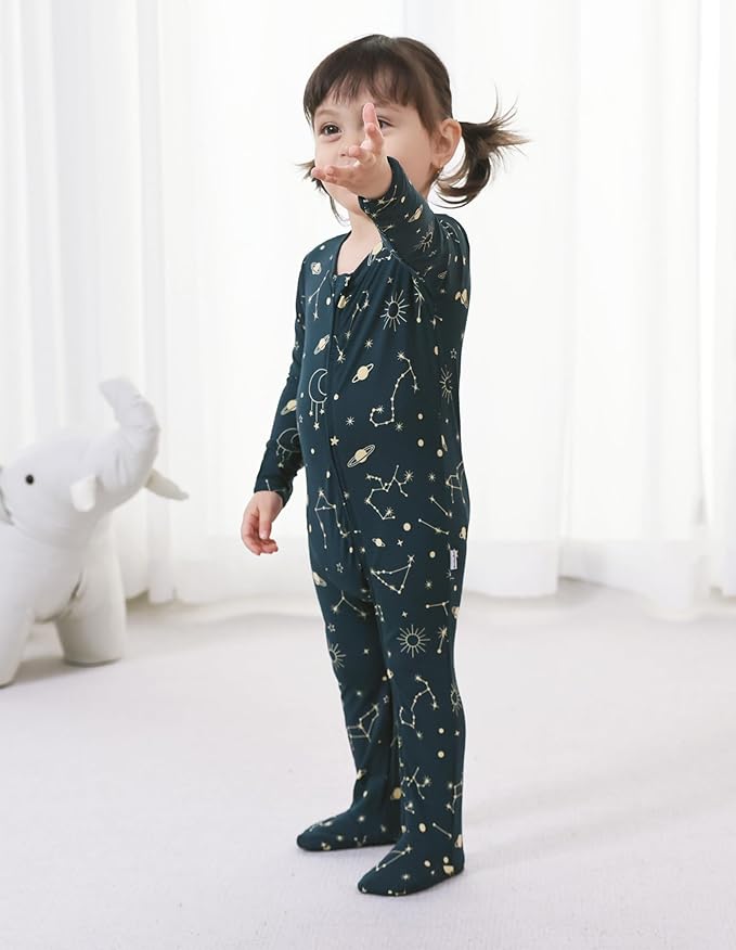 Baby Footie Romper Pajamas Unisex Newborn Infant Pjs Soft Rompers Viscose from Bamboo Sleepwear