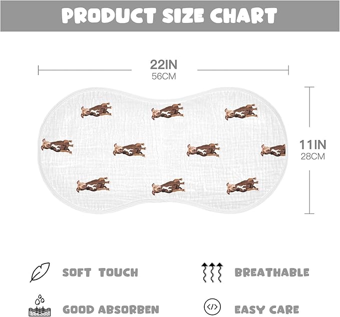 vvfelixl Muslin Burp Cloths Pit Bull Terrier Sitting Dog Baby Washcloths for Baby Girl Boys 2 Pack