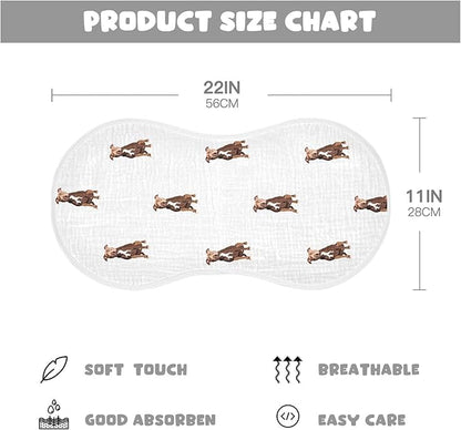 vvfelixl Muslin Burp Cloths Pit Bull Terrier Sitting Dog Baby Washcloths for Baby Girl Boys 2 Pack