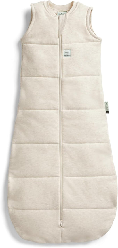 ergoPouch Jersey Sleeping Bag 0.2 TOG – Arms-Out Baby Sleep Sack, Ideal Transition from Swaddling, Slim Fit Keeps Baby Secure & Comfortable, Soft Breathable Fabric (3–12 Months, Oatmeal Marle)