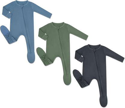 HAPIU Rayon from Bamboo Baby Footed Pajamas, 2 Way Zipper YKK, Footie for Baby Boy Girls, Newborn-24 Months