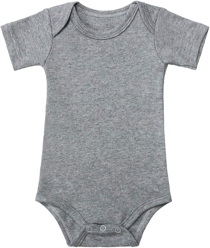 Baby Onsies 100% Cotton Short Sleeve Baby Bodysuits Solid Color Infant Bodysuits for Newborn Baby 3-Pack