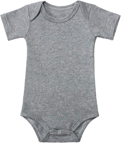 Baby Onsies 100% Cotton Short Sleeve Baby Bodysuits Solid Color Infant Bodysuits for Newborn Baby 3-Pack