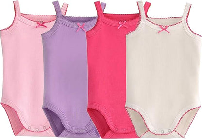 Girls Spaghetti Strap Bodysuit Sleeveless Tank Top Cotton One-Pieces Pack of Summer Baby Clothes Outfit