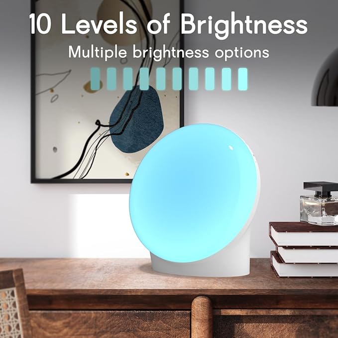 BrownNoise Electric Night Light for Baby 12 Colors Reading Lights for Indoor Use and 10 Adjustable Brightness for Baby Adult Kids