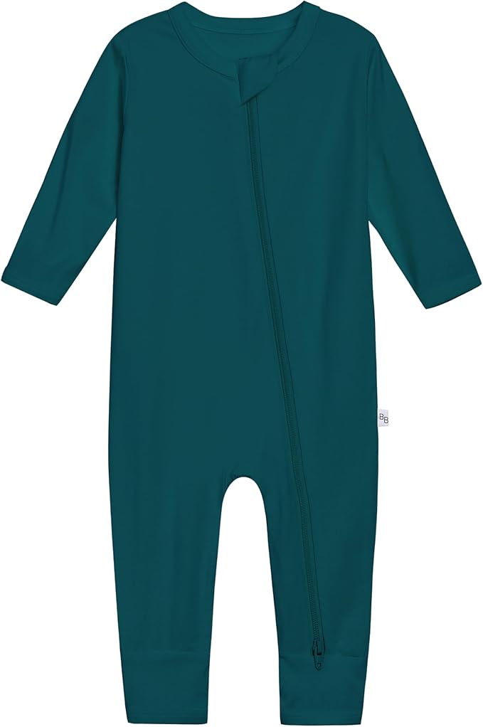 Baby Zippered Rompers Newborn Pajamas Sleepers Long Sleeve Jumpsuits Infant Zipper Romper-Viscose from Bamboo