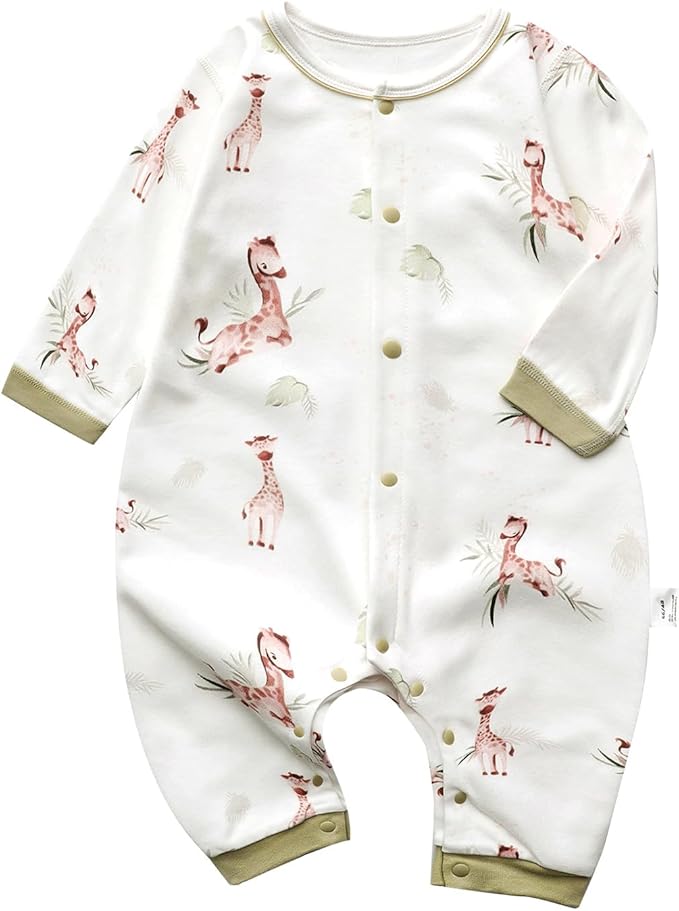 100% Organic Cotton Soft 3-24 Months 2-Piece Unisex Footless Newborn Baby Sleepers Pajamas Romper Boys Girls