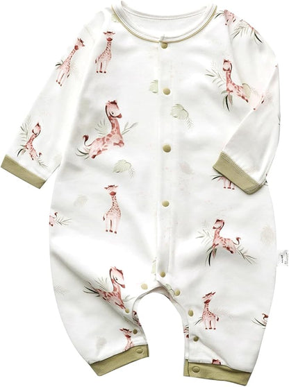 100% Organic Cotton Soft 3-24 Months 2-Piece Unisex Footless Newborn Baby Sleepers Pajamas Romper Boys Girls