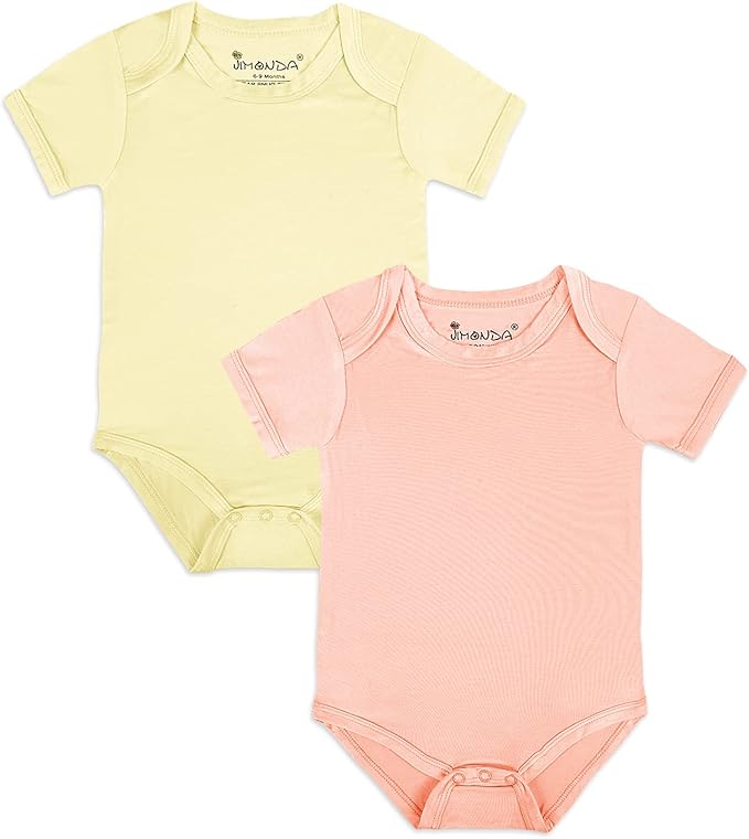 Jimonda Baby Bodysuits Rayon from Bamboo Short Sleeve Baby Boys Girls Rompers Soft Outfits Newborn Clothes