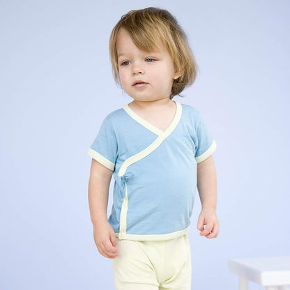 Babysoy Unisex Baby Toddler Short Sleeve Wrap Around Kimono Tee Shirt