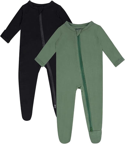 GUISBY Pajamas for Baby Boys & Girls, Infant Onesie with Mitten Long Sleeve Footed Pjs