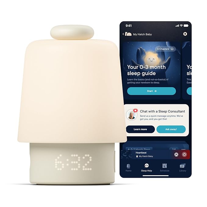 Hatch Baby Sound Machine, Night Light | Hatch Baby Model | Sleep Support | Registry Essential, Routine Builder, Time-to-Rise Alarm Clock, White Noise, Nursery Stories, Toddler Kids (Wi-Fi), Putty