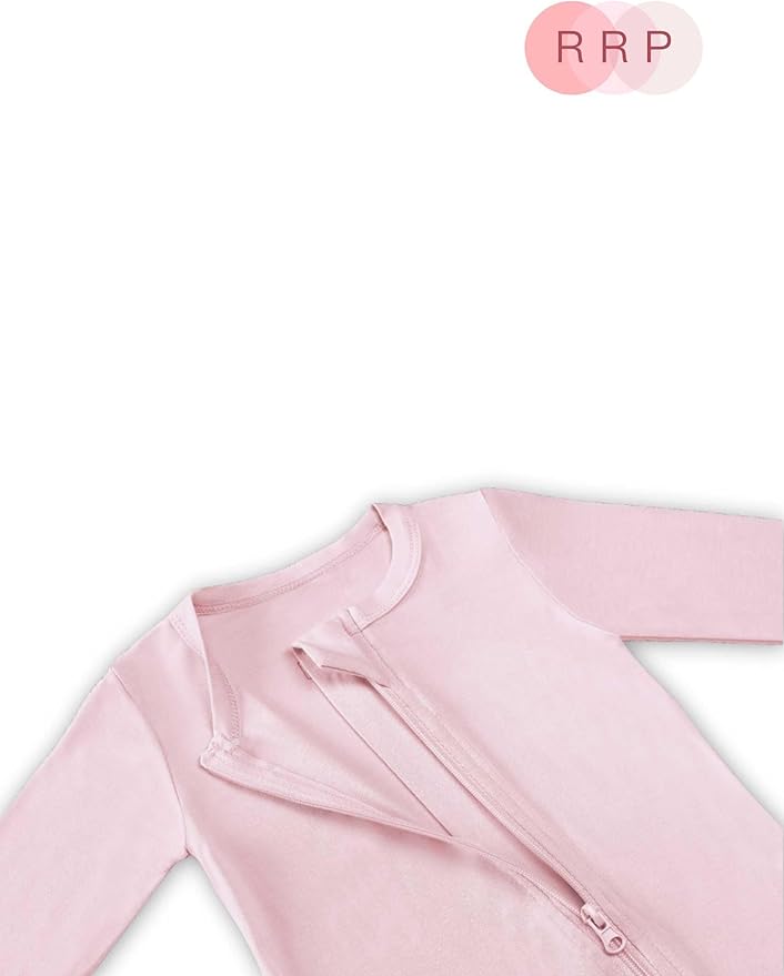 RRP Unisex Baby Footies Pajamas,Rayon Derived From Bamboo,Buttery Soft Sleep 'N Play PJs,2-Way Zipper Closure,0-18 Months