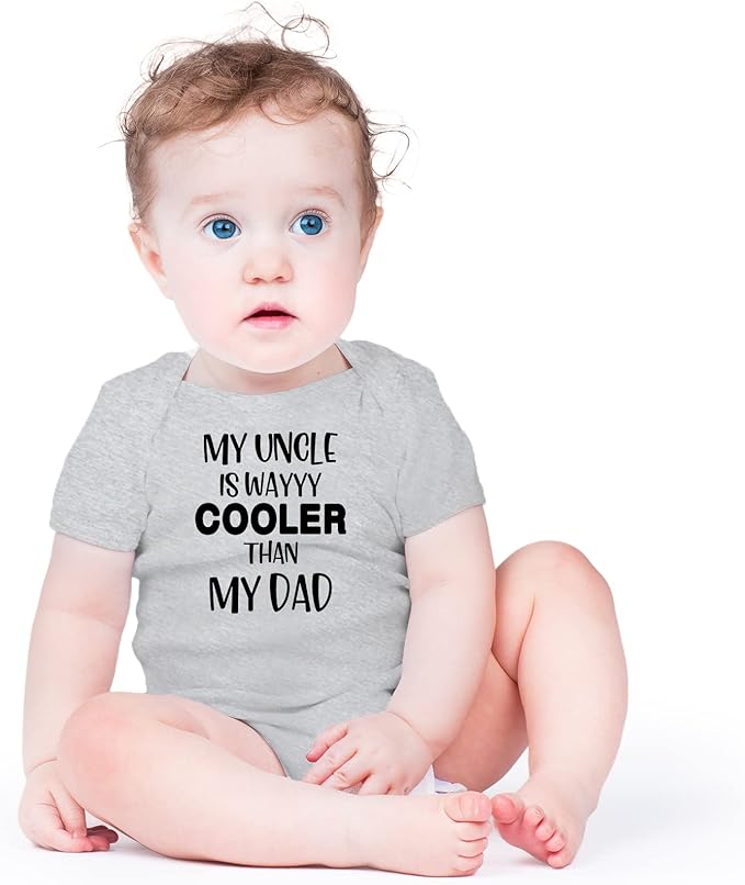 AW Fashions My Uncle Is Way Cooler Than My Dad Baby Bodysuit Funny Cute Newborn Clothing for Boys Girls