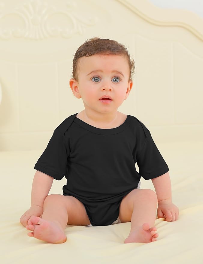 Jimonda Baby Bodysuits Rayon from Bamboo Short Sleeve Baby Boys Girls Rompers Soft Outfits Newborn Clothes