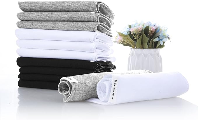 Baby Burp Cloths & Baby Bibs 2-in-1 Design Large Size 3 Layers Thicken Cotton Super Absorbent and Soft Baby Spit Up Burping Rags Baby Burp Cloth Set for Boys and Girls Solid 12 Pack