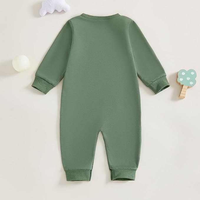 Newborn Baby Boy Fall Outfit Romper Golf Court Embroidery Long Sleeve Onesie Jumpsuit Bodysuit Cute Infant Clothes