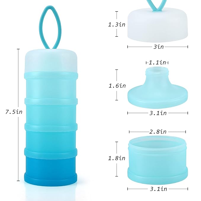 Accmor 3 Pack Baby Formula Dispenser On The Go, Stackable Formula Dispenser Formula Container to Go, Non-Spill Portable Milk Powder Kids Snack Storage Container, BPA Free