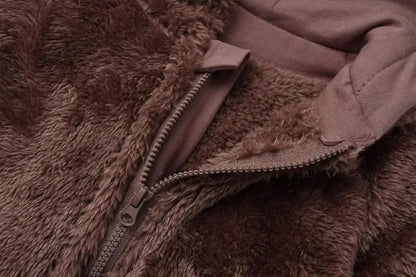 CAHL&FAUO Newborn Snowsuit Baby Cartoon Bear Onesie Warm Fleece Hooded Romper Jumpsuit