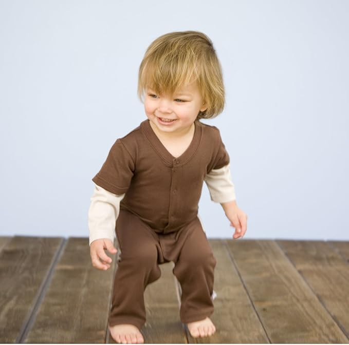 Babysoy Long Sleeve Baseball Style One Piece Coverall Romper