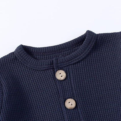 Baby Boys Girls 2 Pack Solid Romper Ribbed Long Sleeve One-Piece Knit Cotton Jumpsuit Outfits Clothes