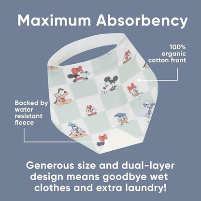 Copper Pearl Baby Bandana Drool Bibs for Drooling and Teething 4 Pack Gift Set Mickey Mouse & Friends