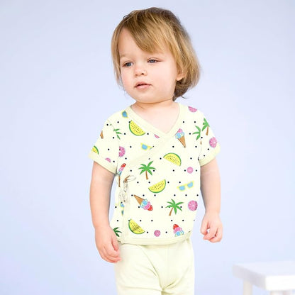 Babysoy Unisex Baby Toddler Short Sleeve Wrap Around Kimono Tee Shirt