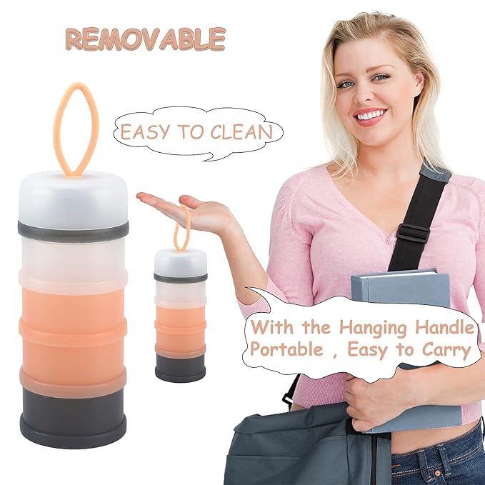 Accmor 3 Pack Baby Formula Dispenser On The Go, Stackable Formula Dispenser Formula Container to Go, Non-Spill Portable Milk Powder Kids Snack Storage Container, BPA Free