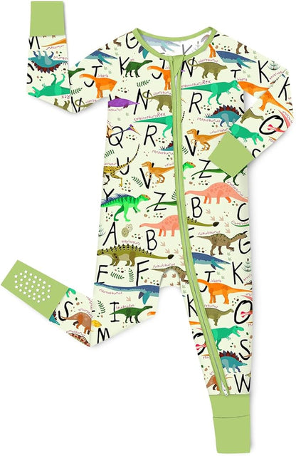 Bamboo Viscose Baby Convertible Footie Pajama, Zipper Pajamas for Baby Boys & Girls, Sleep & Play Footed Pjs