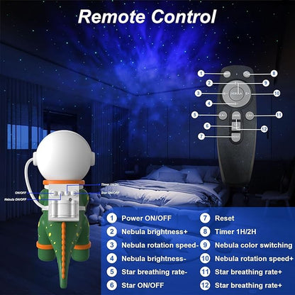 PANAMALAR Dinosaur Star Galaxy Projector, Astronaut Galaxy Light Projector 360 Rotation with Remote Control/Nebula Effect/Timer, Starry Sky Night Light Projector for Kids Bedroom Christmas Party