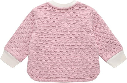 Lightweight Quilted Bomber Jacket Button Up Baby Boy Girl Sweatshirts Outerwear Coat Toddler Infant Casual Fall Tops