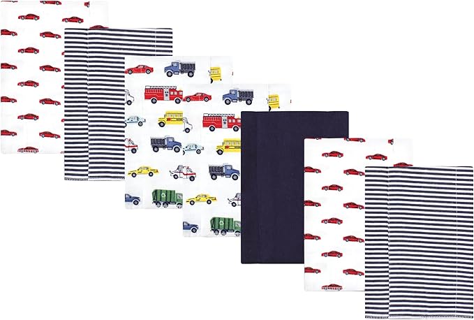 Luvable Friends Hudson Baby Flannel Burp Cloths 7pk, Travel Adventures