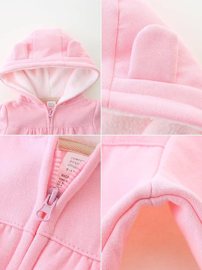 Baby Boy Girl Clothes Zip-Up Hoodies with Sherpa Lining Spring Fall Outerwear Coat