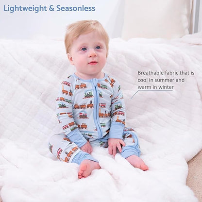 LollyBanks Baby Pajamas, 2-Way Zipper Infant Romper, 95% Viscose Made from Bamboo and 5% Spandex, Baby Sleepers